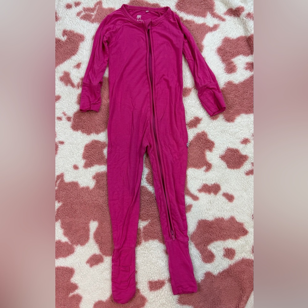 Bums & Roses Hot Pink Zippy One Piece Size 2T